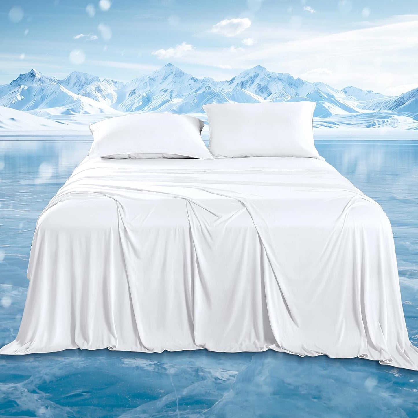 DOWNCOOL Cooling Sheets Queen Set for Hot Sleepers and Night Sweats