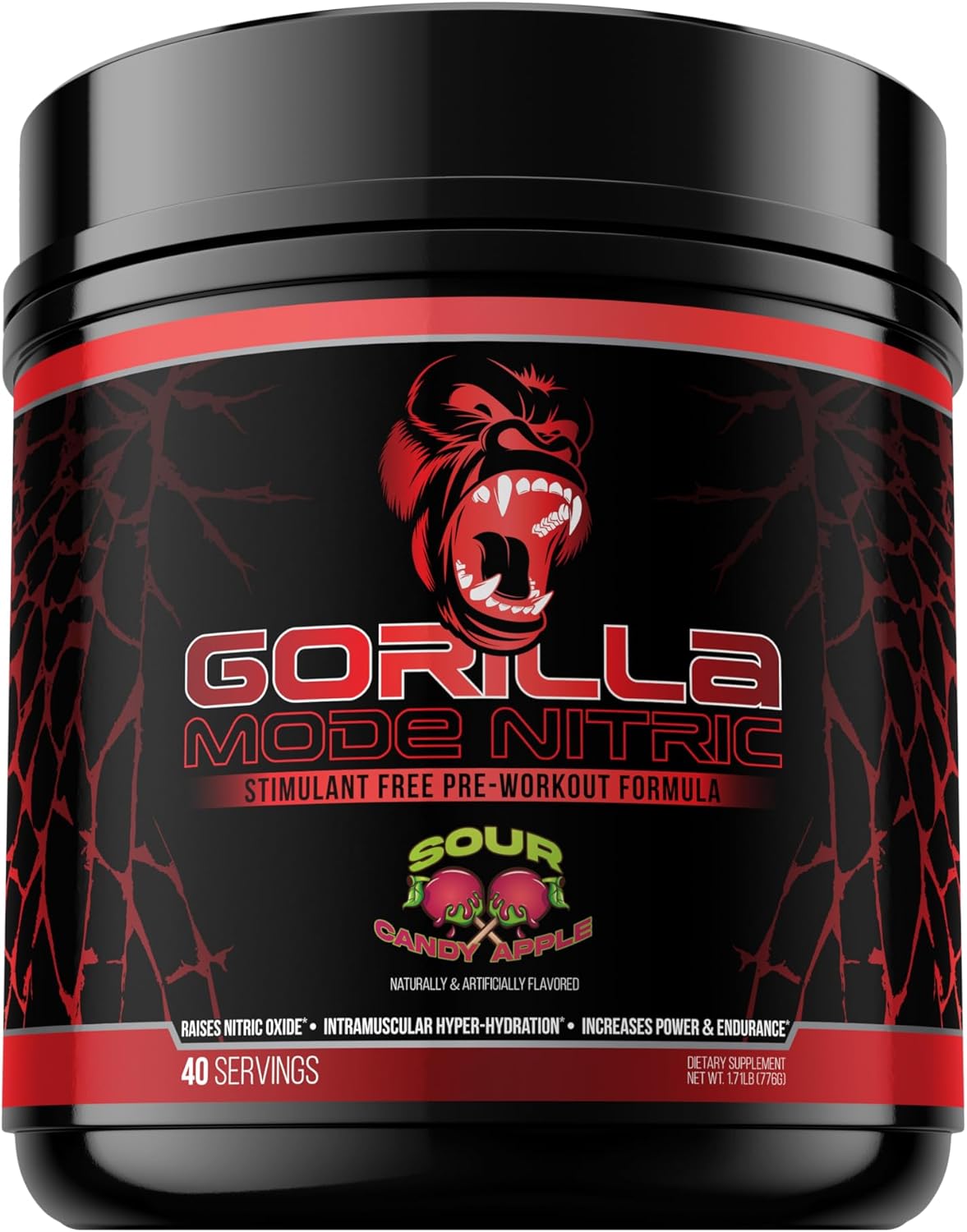 Gorilla Mind Nitric 1.0 Stimulant Free Pre-Workout for Massive Pumps