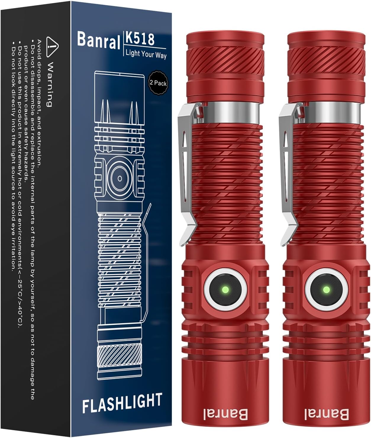 Banral Rechargeable Tactical Flashlight - Compact EDC Light