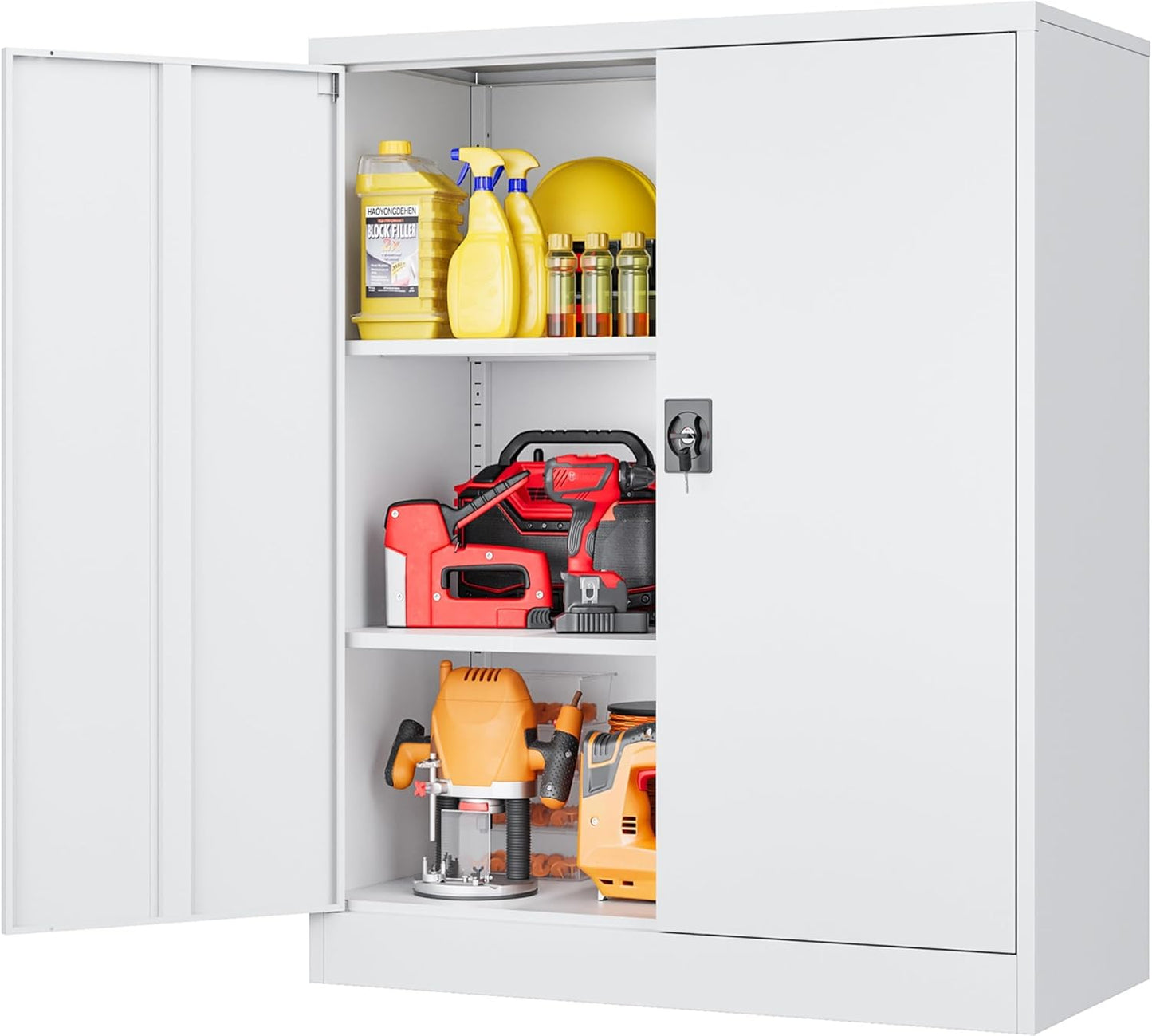 SISESOL 36 inch Metal Storage Cabinet with Lock for Office Use