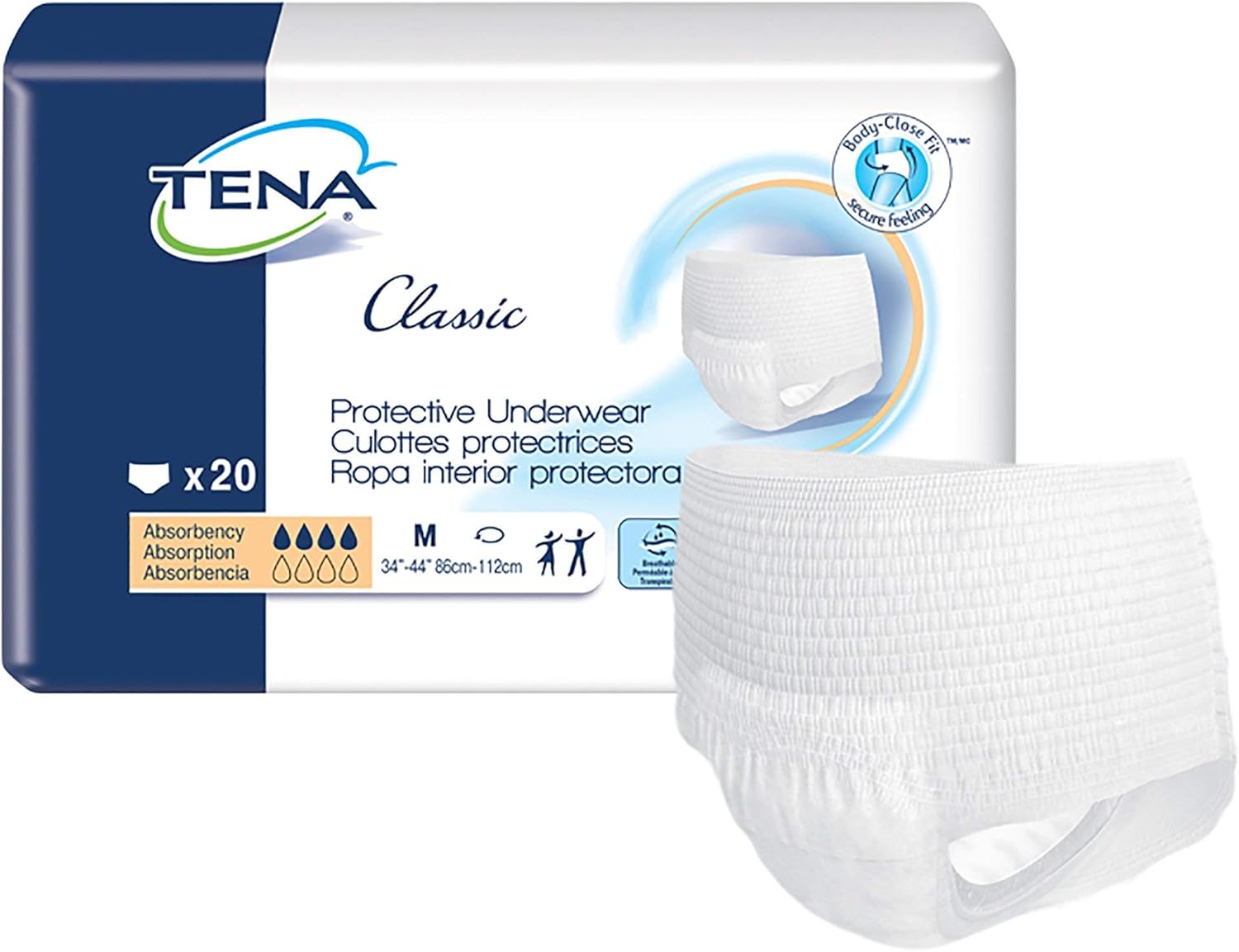 TENA Pull-Up Adult Briefs - 20 Count | Medium Absorbency
