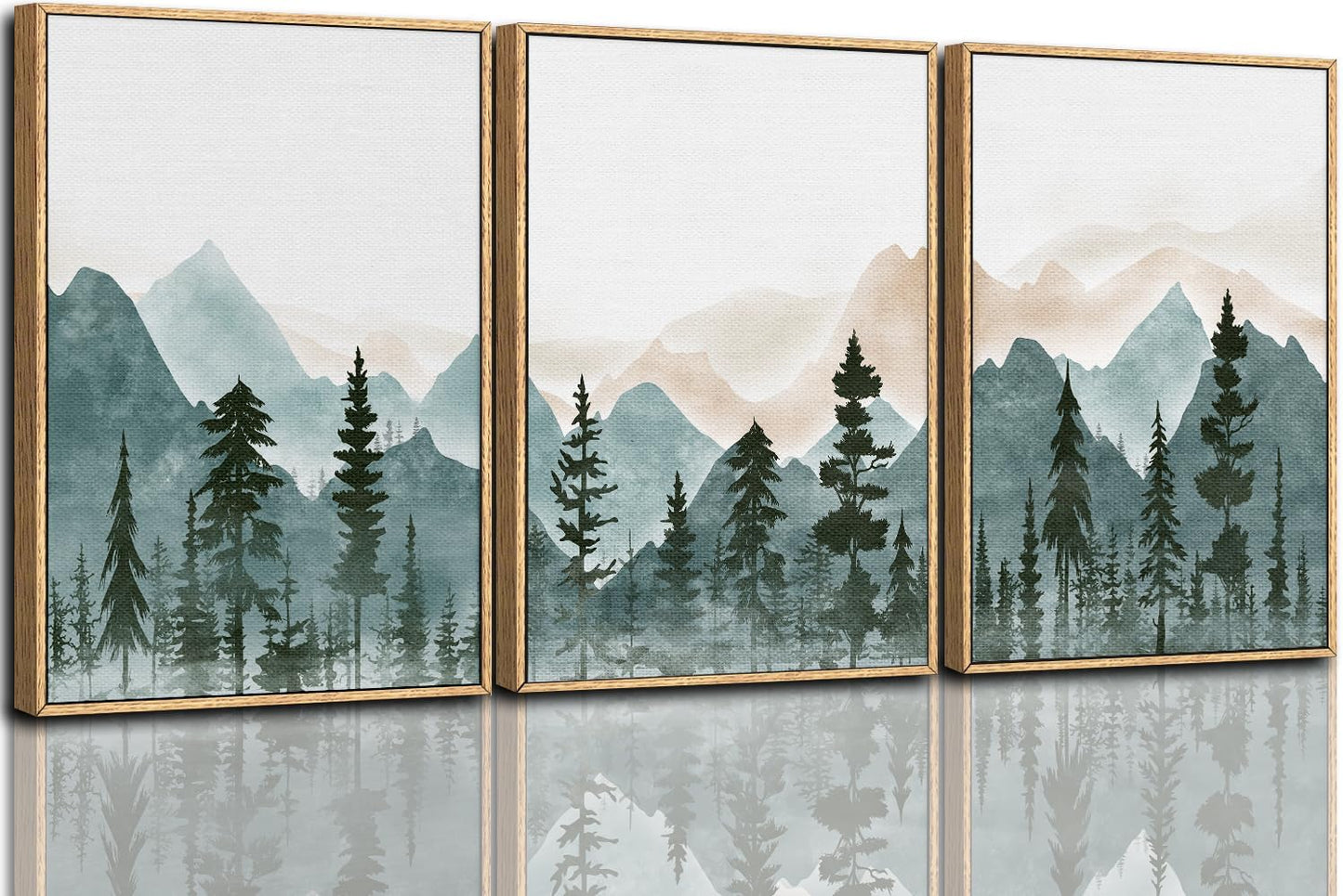 Large Mountain Wall Art Set of 3 for Stunning Home Decor
