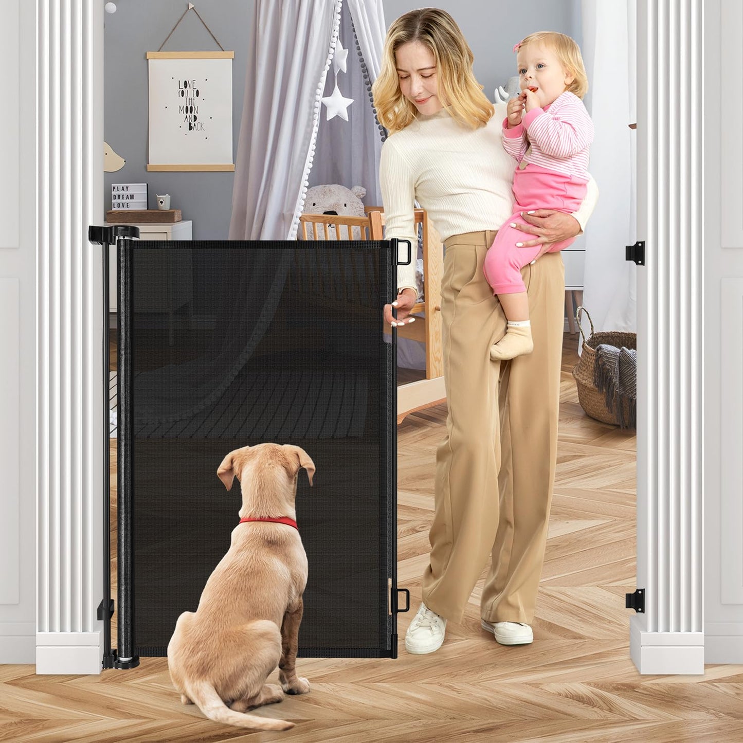 42 Inch Extra Tall Dog Gate for Indoor and Outdoor Use