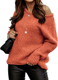 BTFBM Women Solid Color Oversized Pullover Sweater - Soft Ribbed Knit