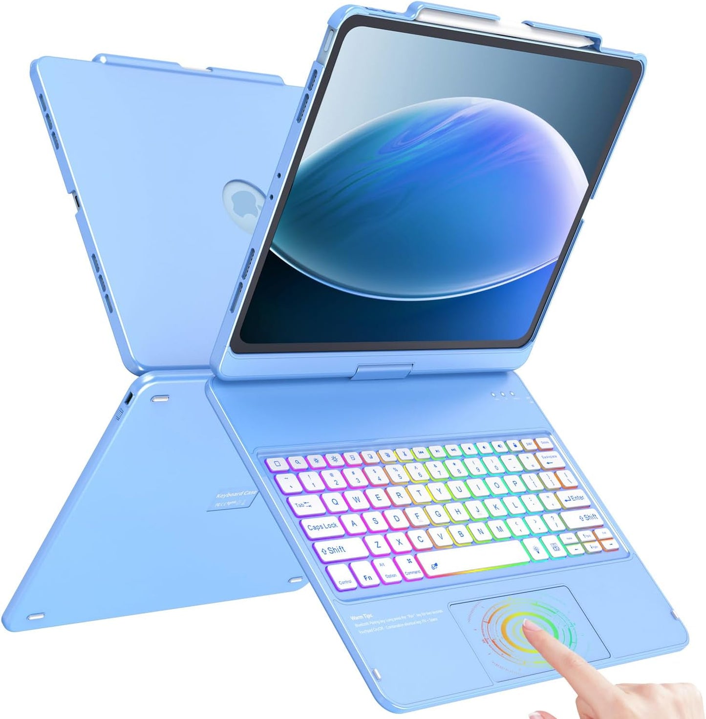 FUWANG Touch Keyboard Case for iPad Air 13 inch with Trackpad