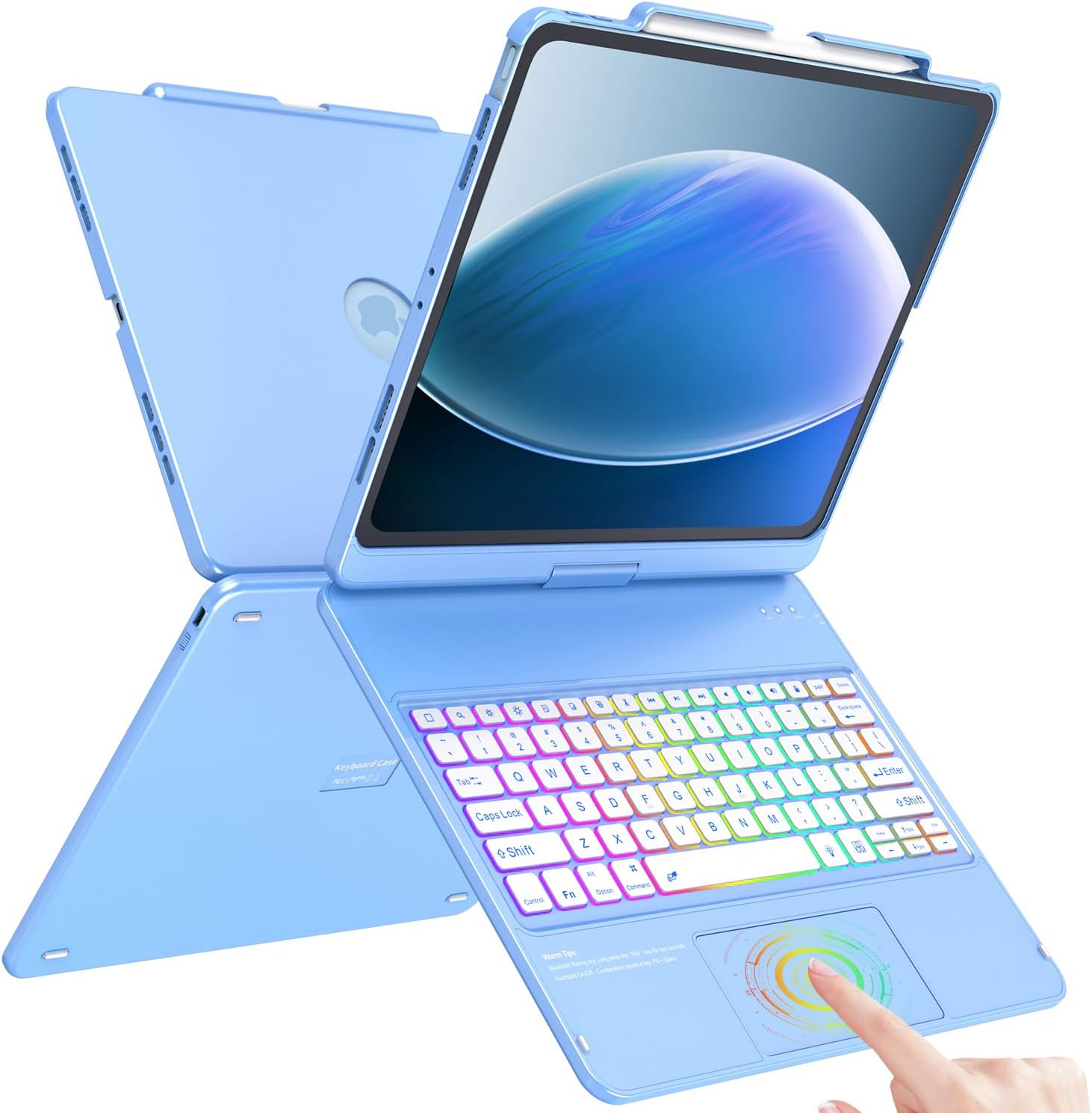 FUWANG Touch Keyboard Case for iPad Air 13 inch with Trackpad