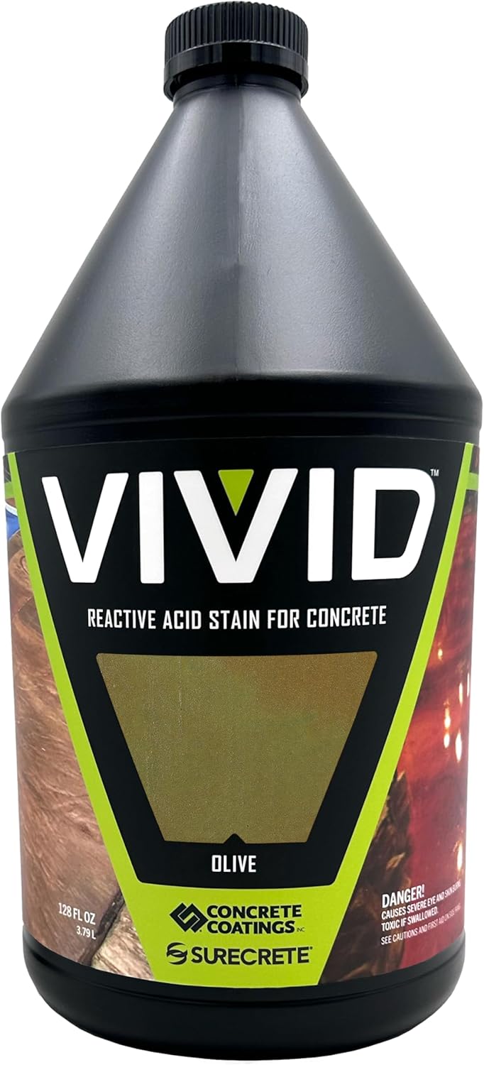 Vivid Acid Stain for Concrete in Olive - Durable and Versatile
