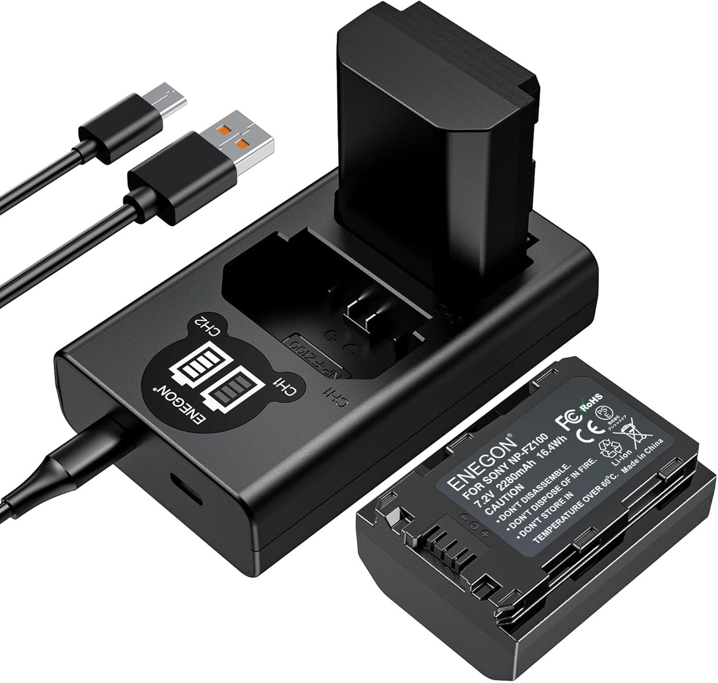 ENEGON NP-FZ100 Battery Replacement for Sony A7iii and More