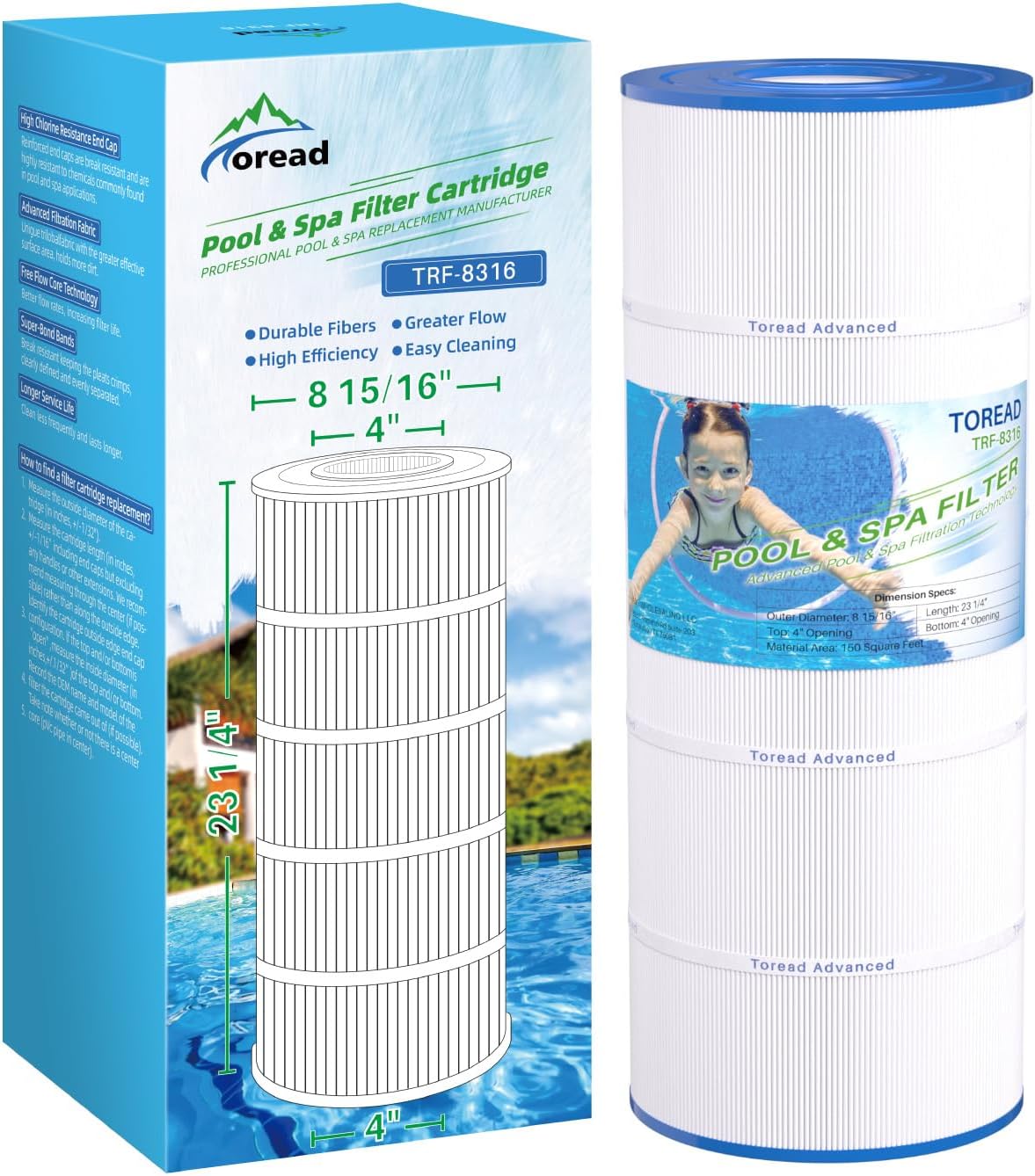 TOREAD Pool Filter Cartridge for Hayward X-Stream CC1500 Models