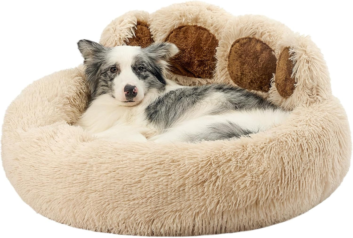 Jiupety Paw Shape Calming Pet Bed for Dogs & Cats, XL Size