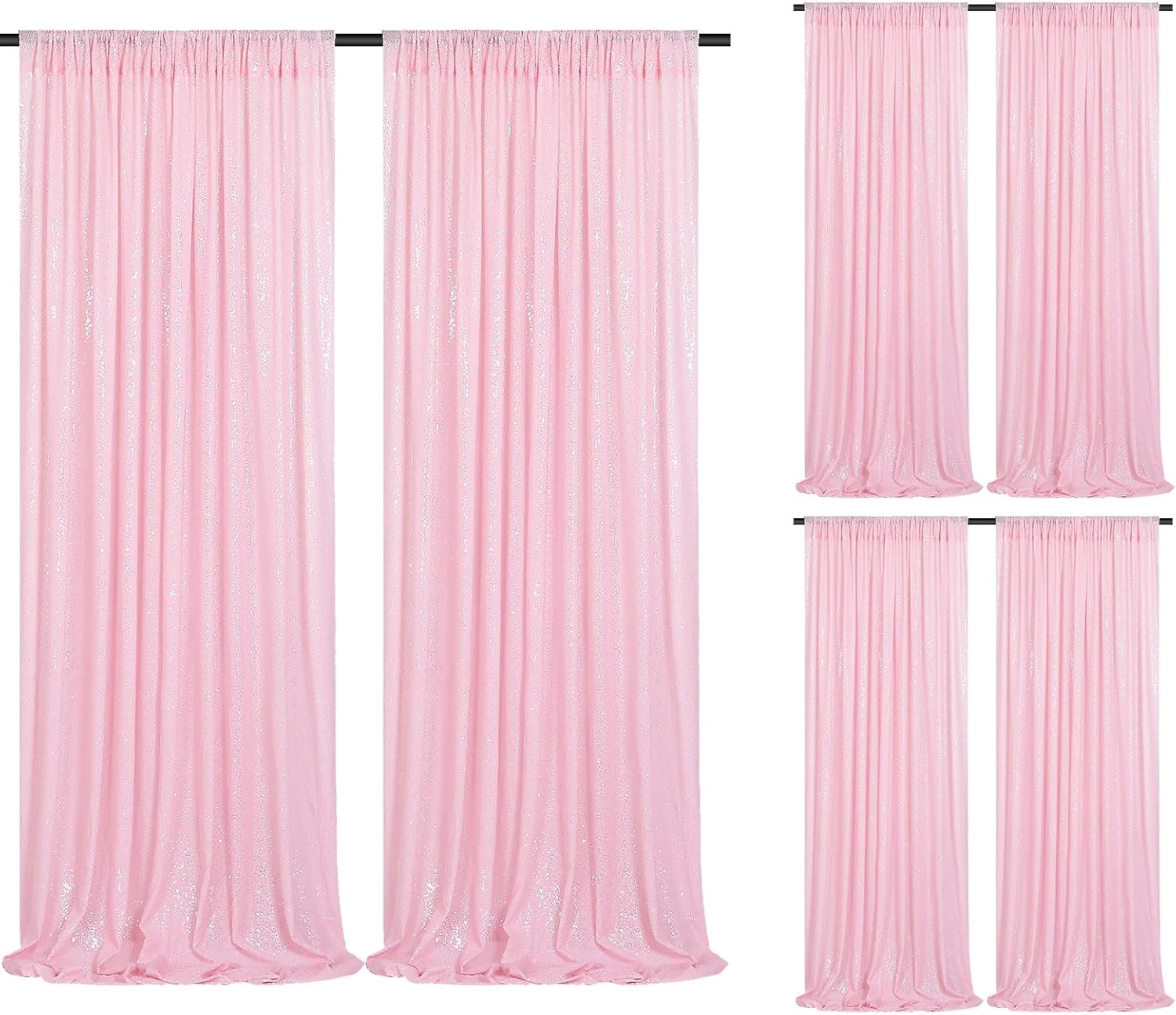 Pink Sequin Curtains for Stunning Photo Backdrops and Events