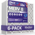 BNX TruFilter 20x20x1 Air Filter MERV 8 for Dust & Pet Defense