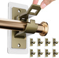 No Drill Curtain Rod Holder 8 Pack - Nail Free Adjustable Rod Hooks