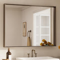 Brushed Bronze Rectangular Wall Mirror 40 x 30 in - Modern Farmhouse