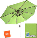 9ft Macaw Green Solar Market Umbrella with 80 LED Lights - 10-Year