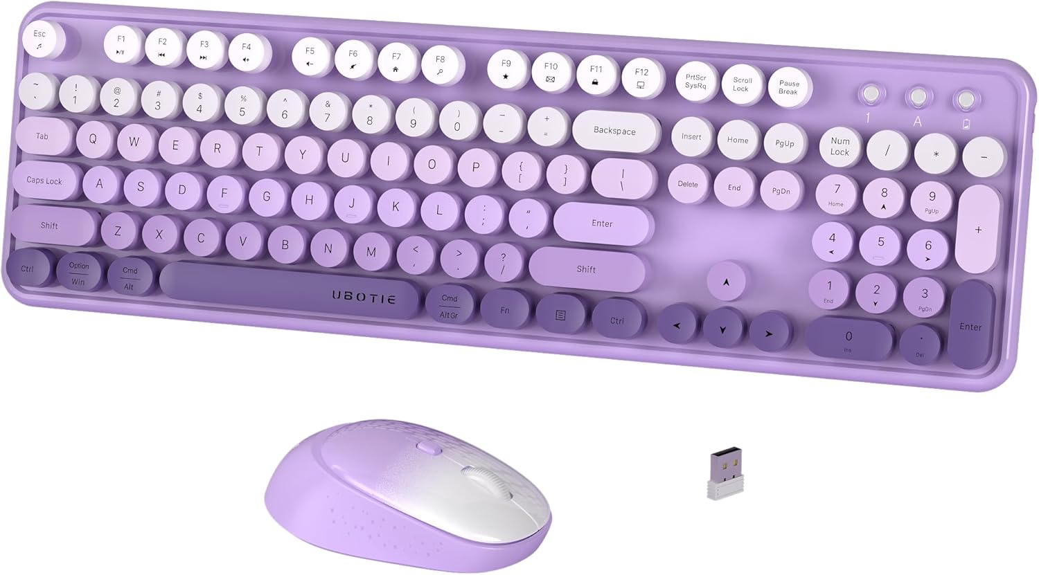 xUBOTIE Wireless Keyboard and Mouse Combo for Colorful Workspaces