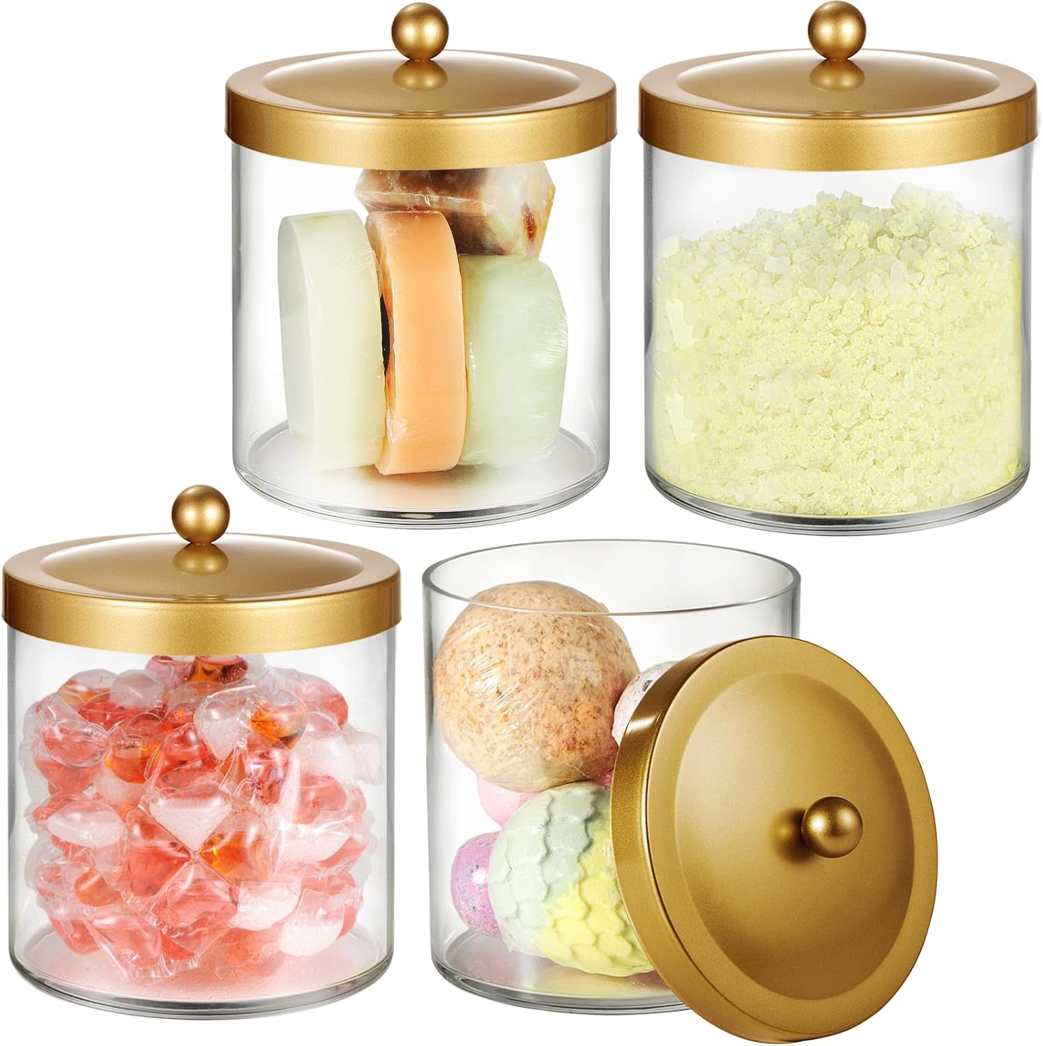Stylish 4 Pack 50 Oz Apothecary Jars for Home Organization