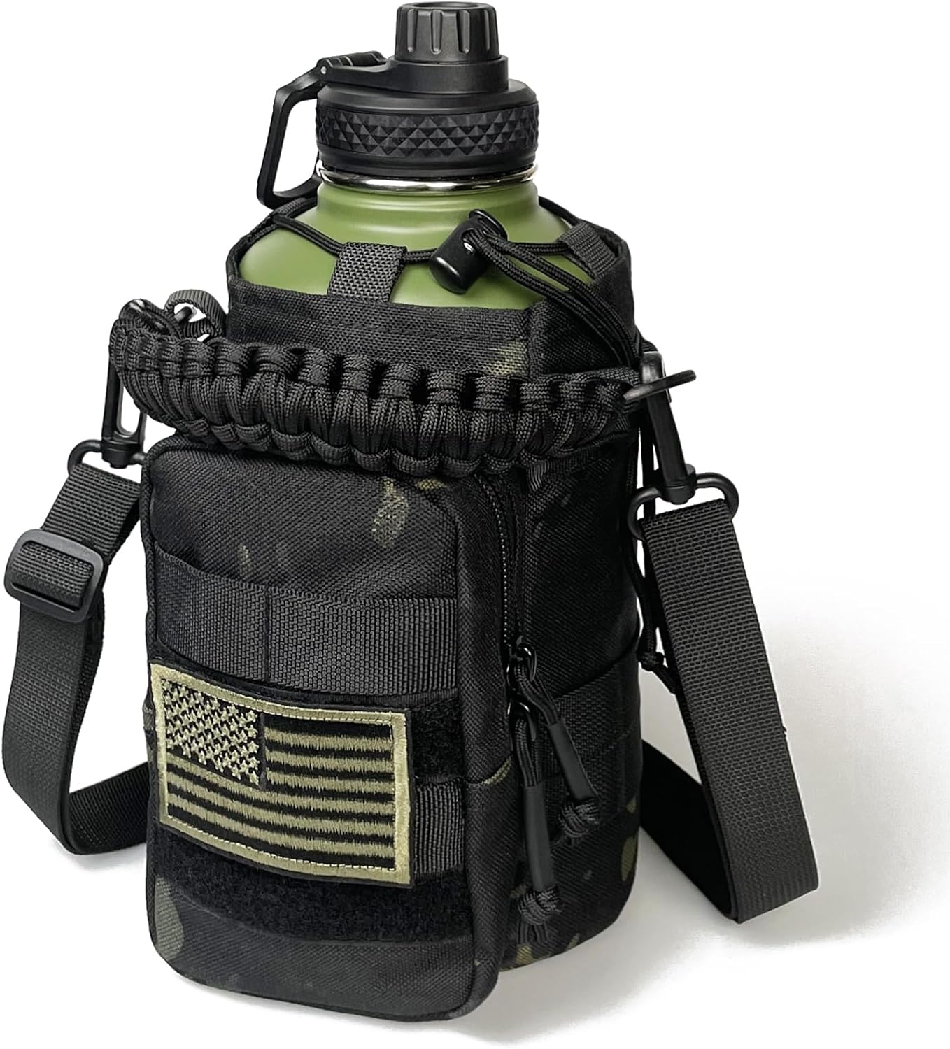 64 Oz Insulated Water Bottle with Sleeve for Outdoor Activities