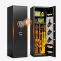 10-12 Gun Safe for Home Rifle and Pistols - Large Biometric Cabinet