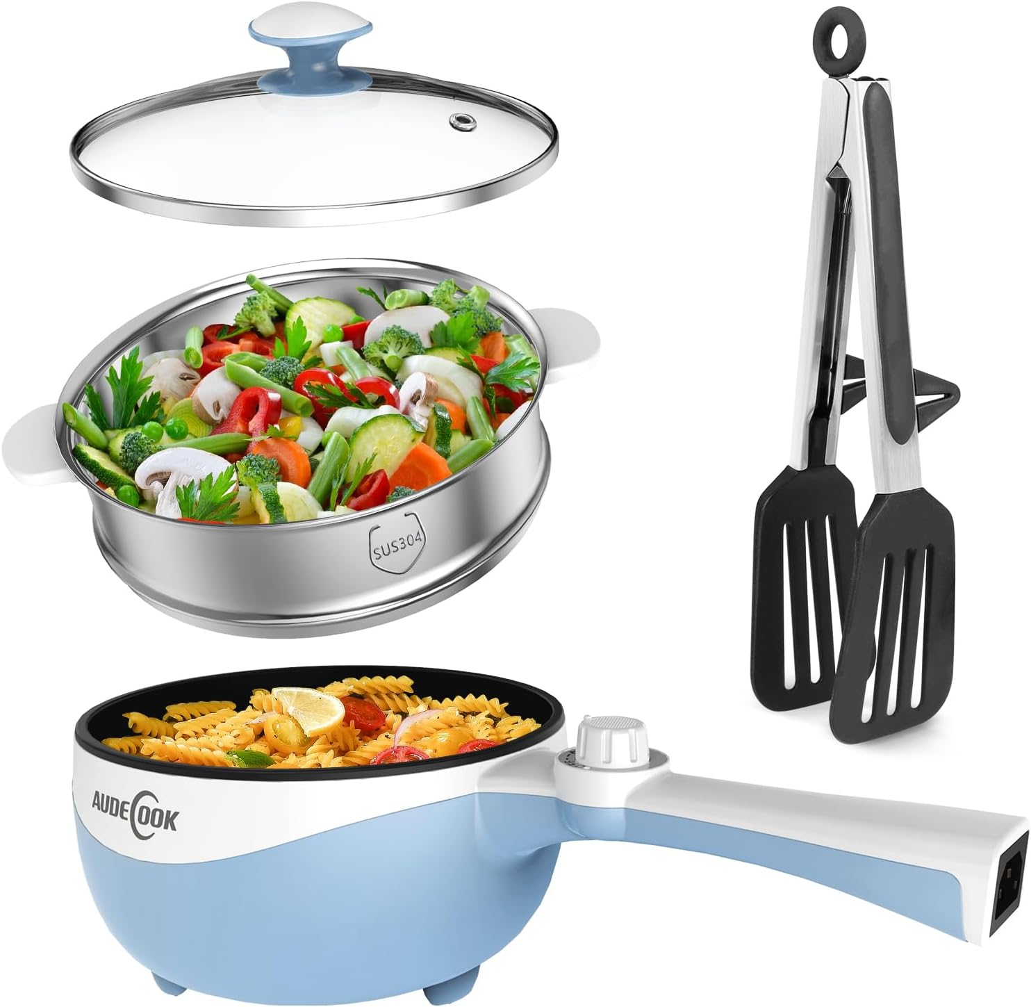 Audecook Hot Pot Electric Mini Skillet for Easy Cooking