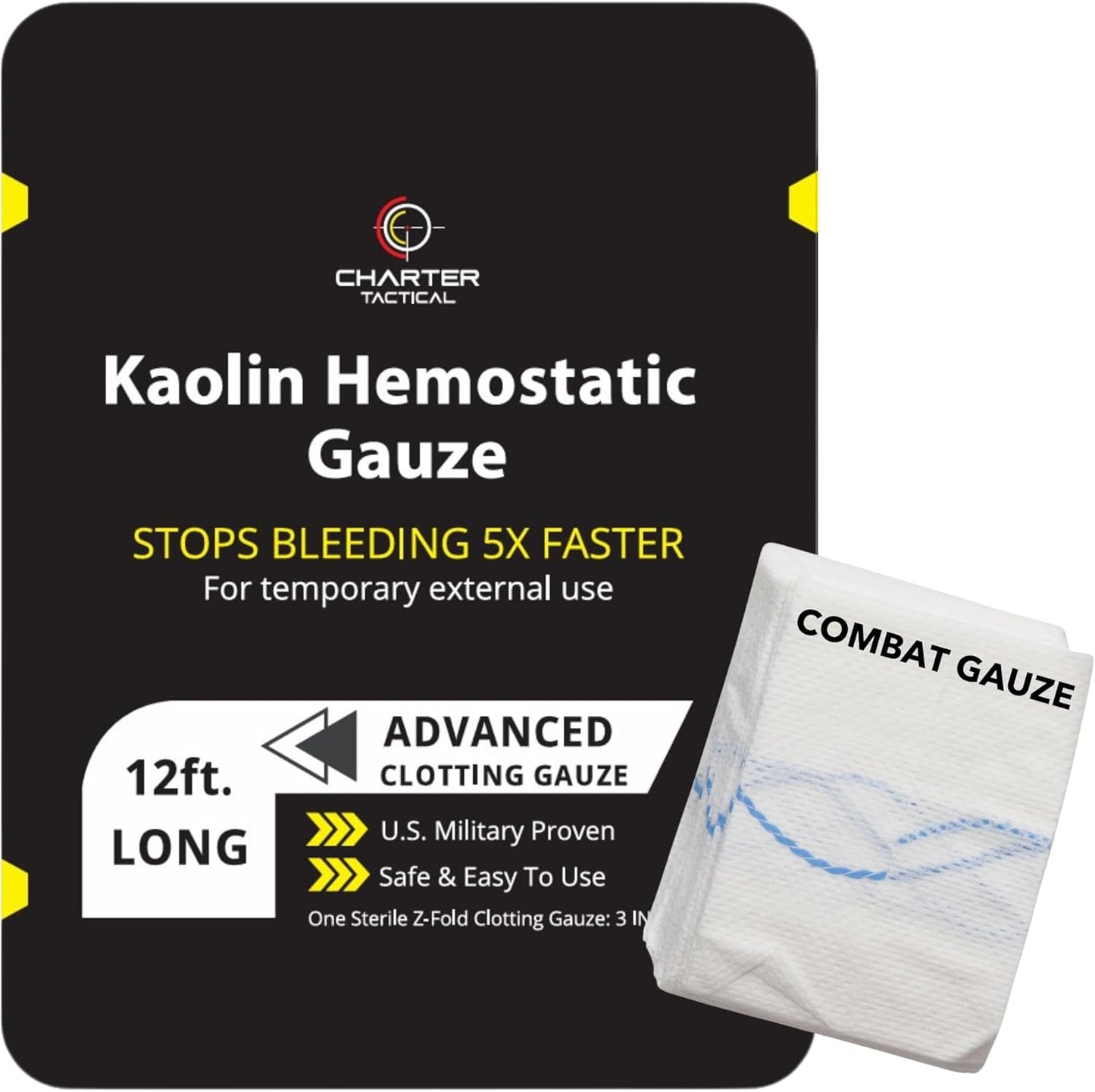 Combat Gauze - Stop The Bleed Fast! - 3 x 12.5'