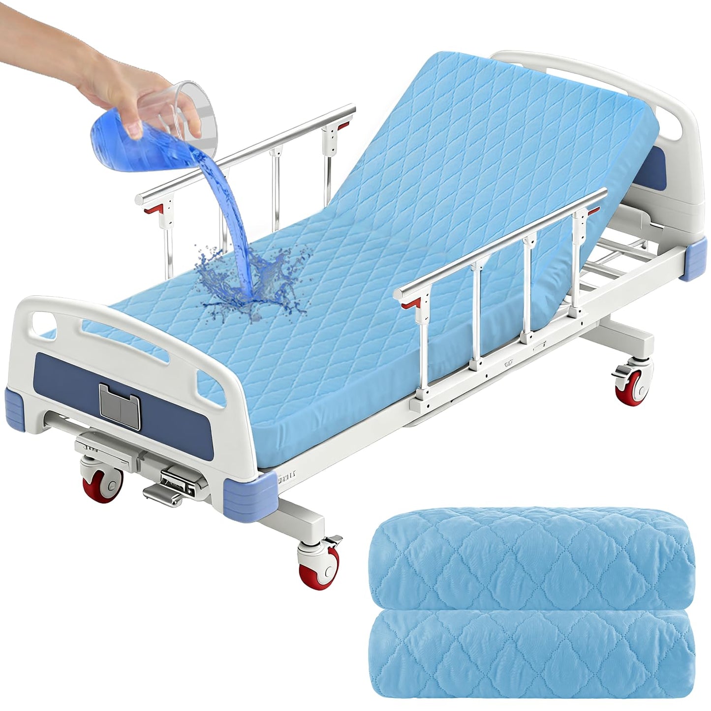 2 Pack Fitted Hospital Bed Sheets for Perfect Fit and Comfort