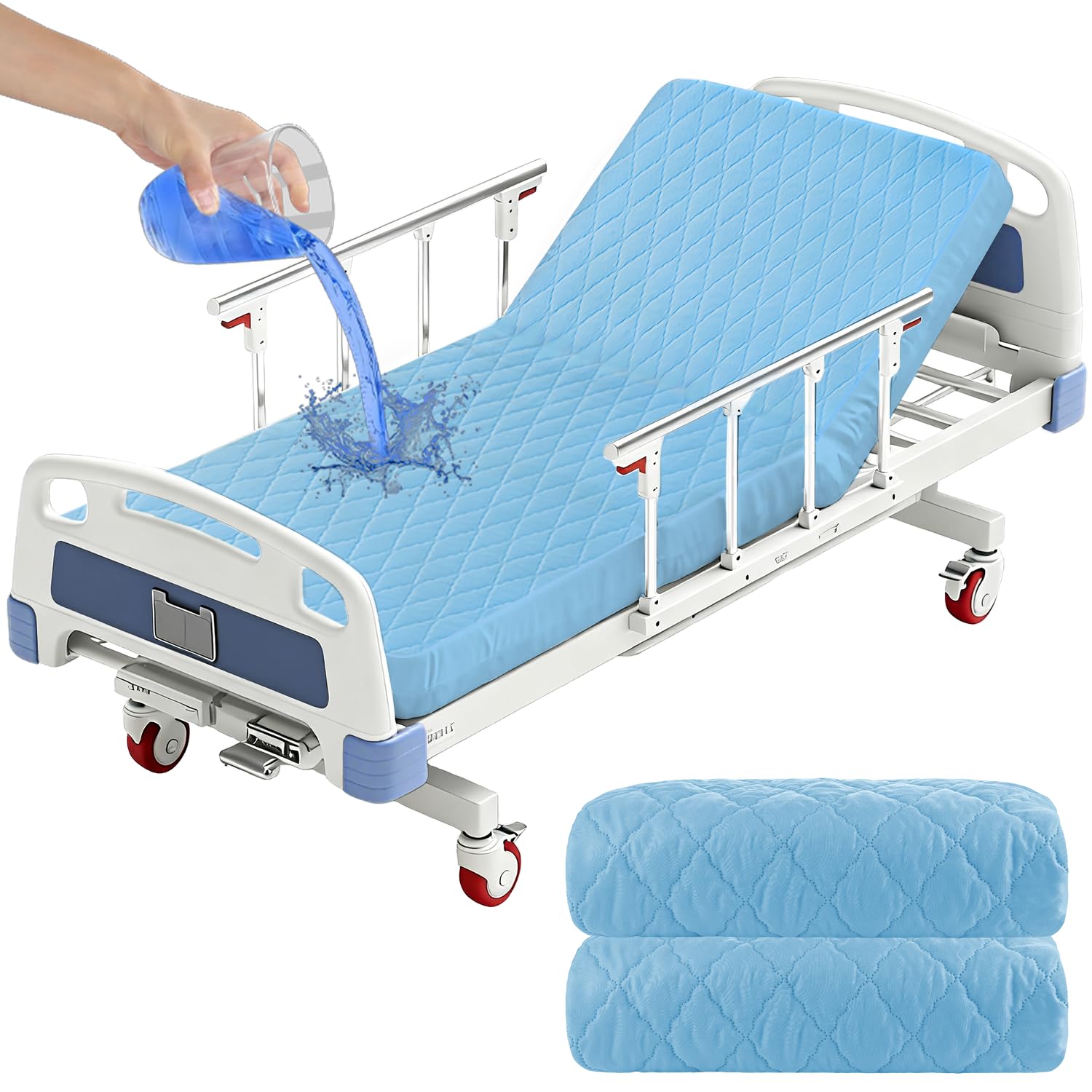 2 Pack Fitted Hospital Bed Sheets for Perfect Fit and Comfort