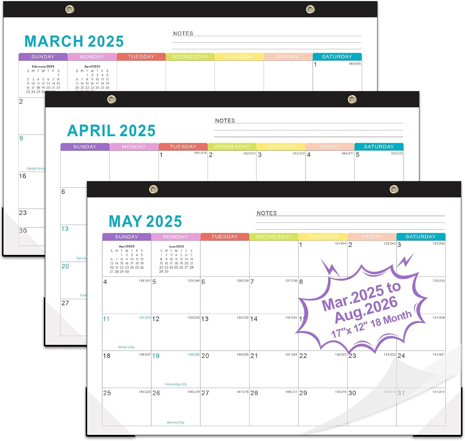 Gannyfer 2025-2026 18-Month Desk Calendar: Stay Organized!