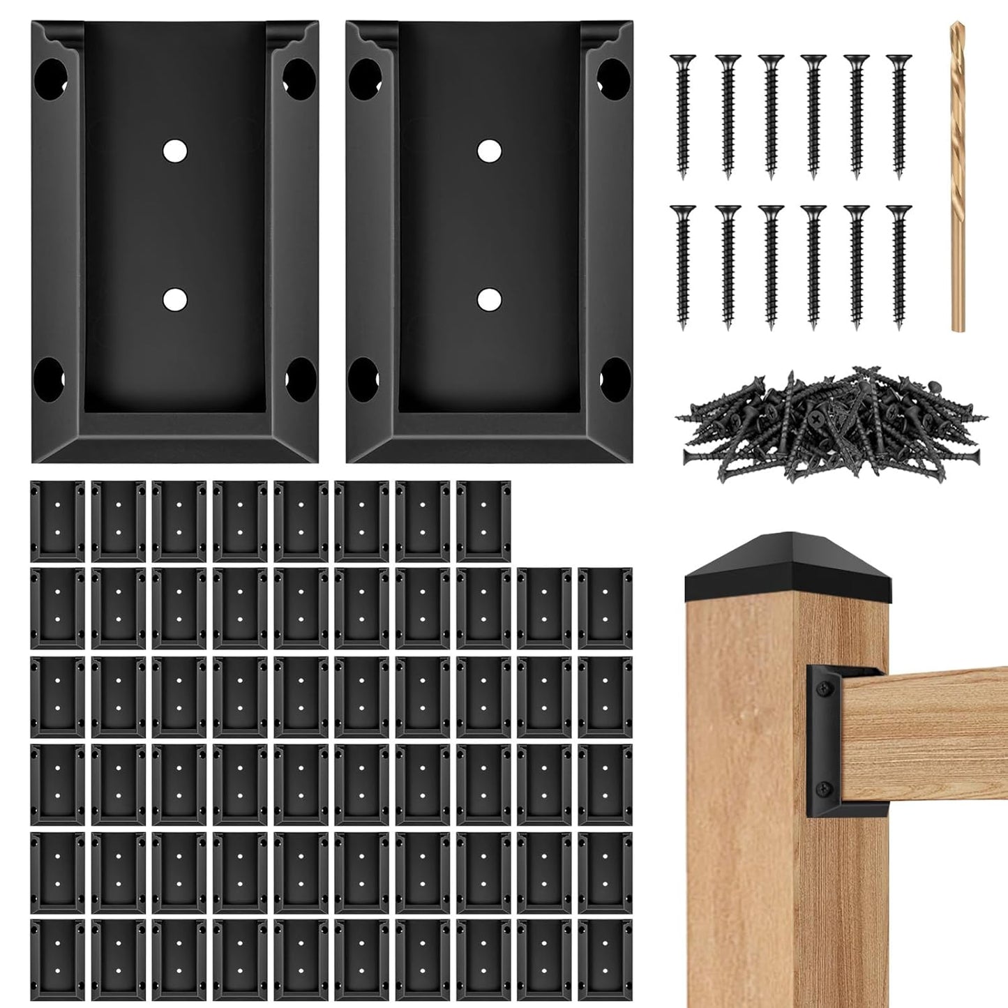 Eapele 50PCS Deck Railing Bracket Connectors for 2x4 Wood Posts