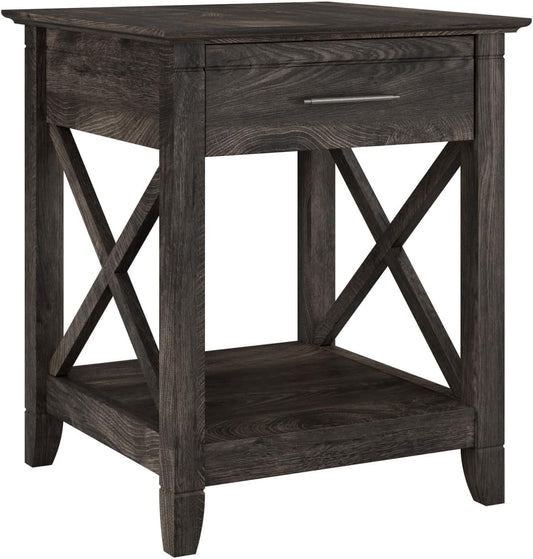 Key West Small End Table with Storage for Modern Farmhouse Style