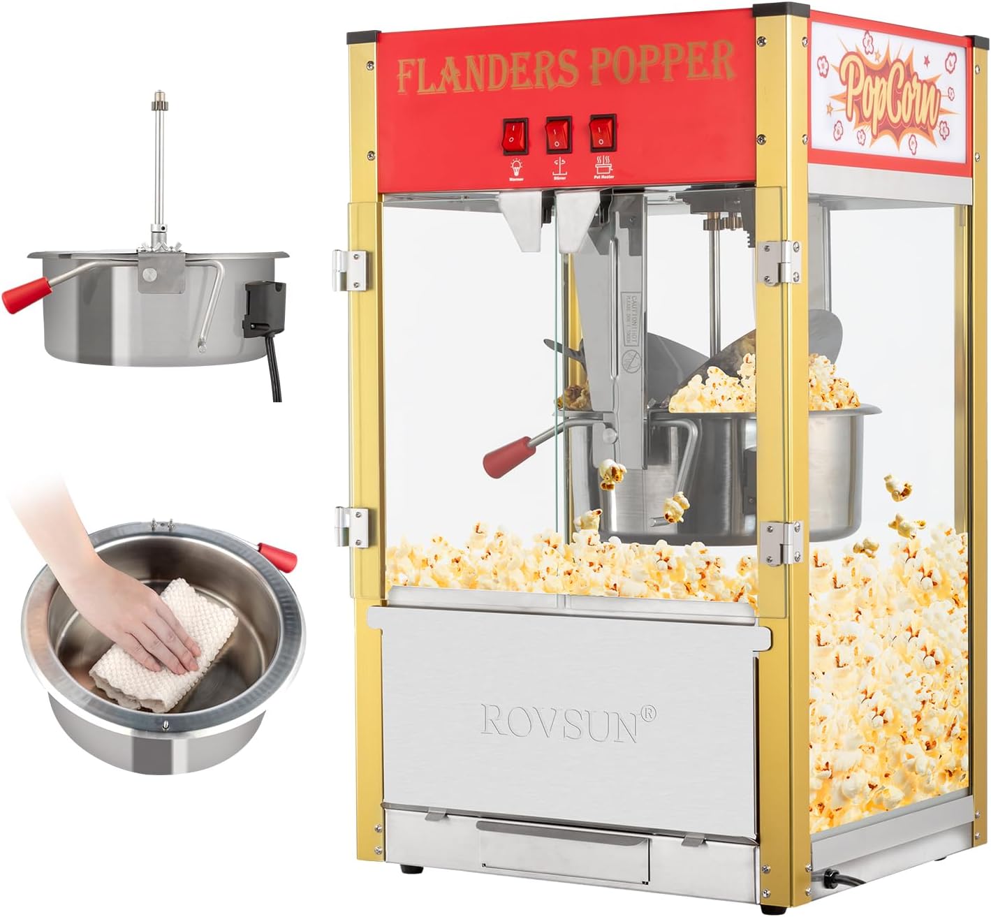 ROVSUN 16oz Commercial Popcorn Machine - Movie Theater Style