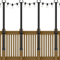 4 Pack String Light Poles 5ft Metal Outdoor Poles - Sturdy Deck