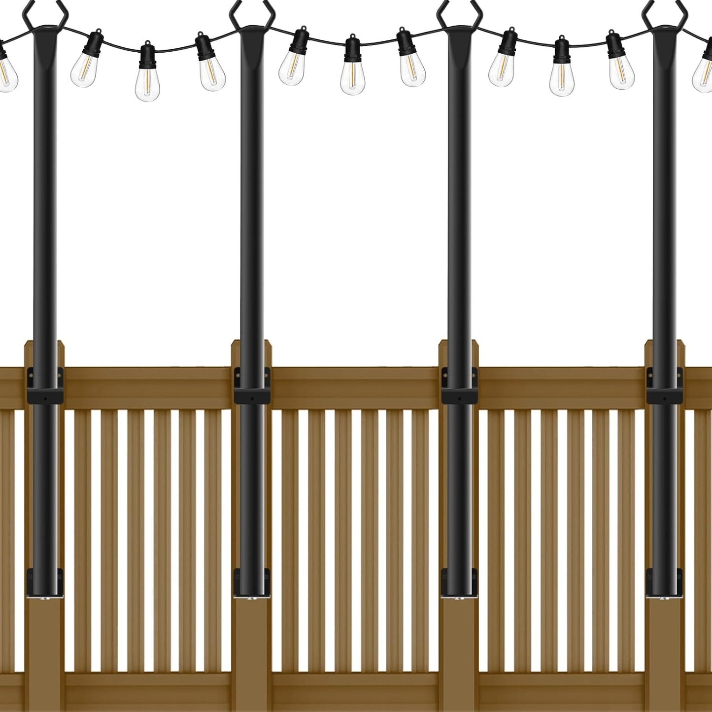 4 Pack String Light Poles for Outdoor Events and Decor