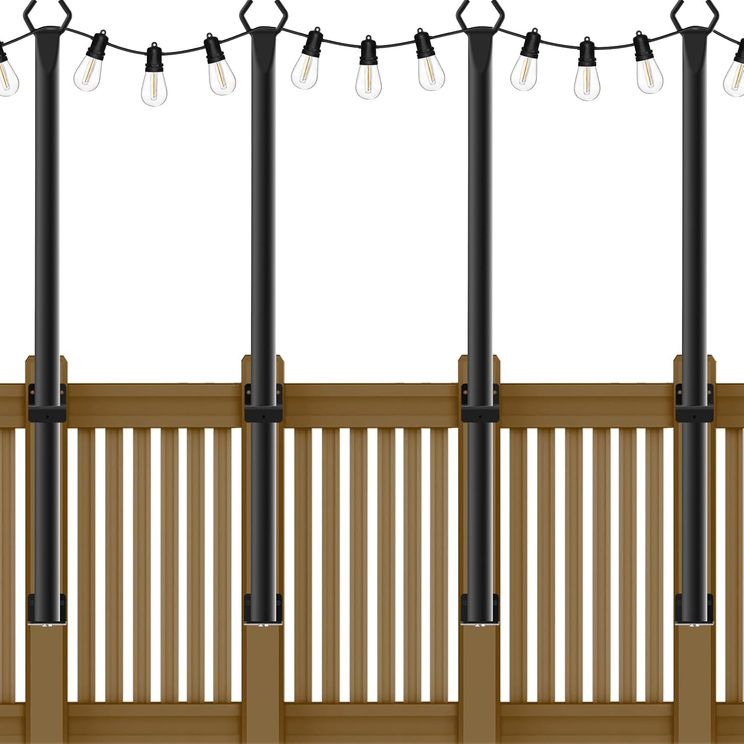 4 Pack String Light Poles for Outdoor Events and Decor