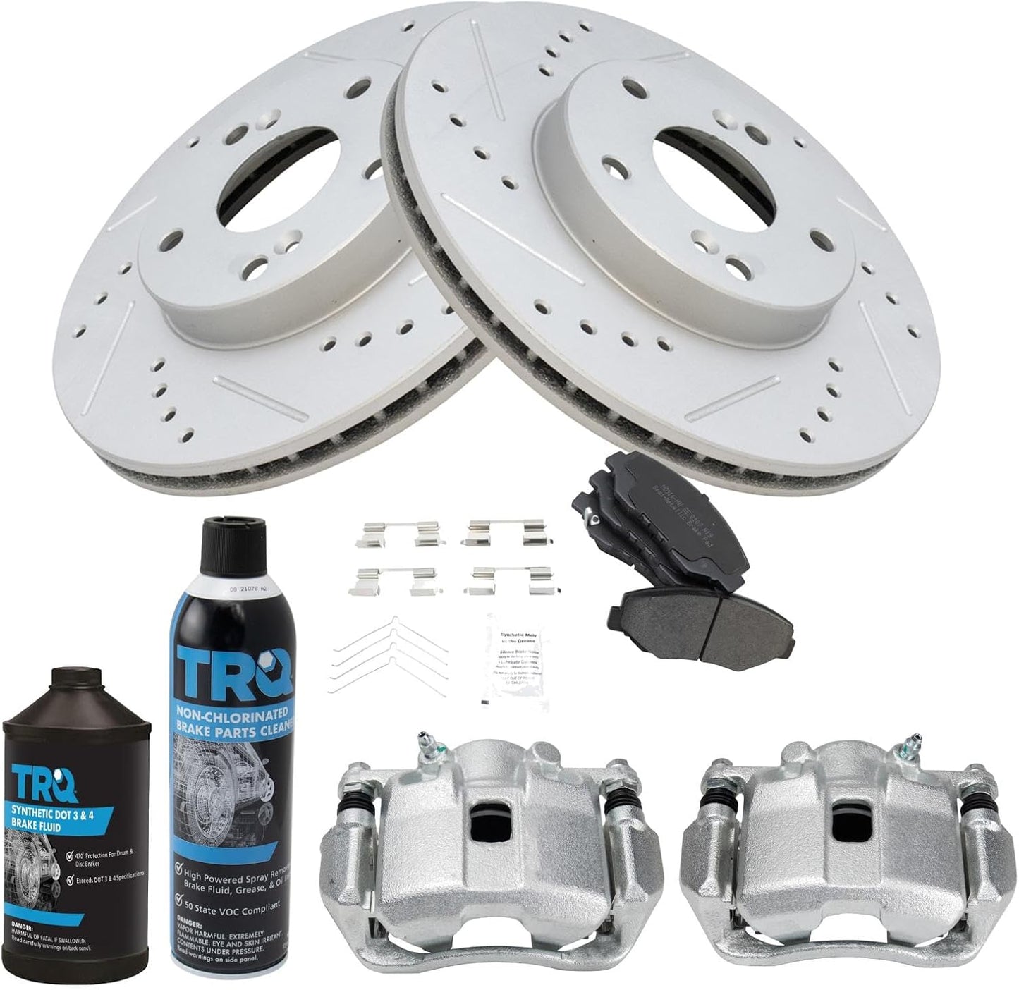 TRQ Front Performance Brake Pad & Rotor Kit for Honda Fit 2013-2014