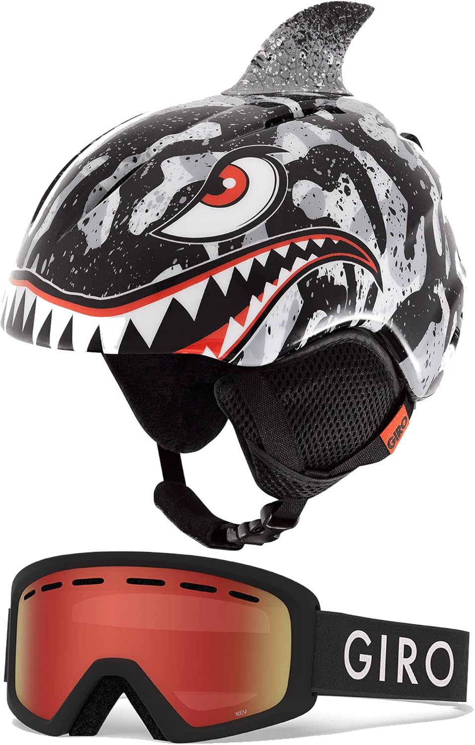 Giro Launch CP Youth Helmet Set - Black Tiger Shark Design