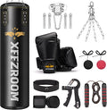 Punching Bag for Adults 4ft PU Leather 6-in-1 Heavy Boxing Bag Set