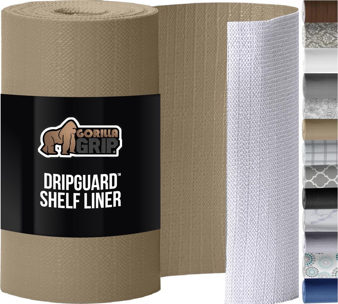GORILLA GRIP DripGuard Shelf Liner for Kitchen and Cabinets