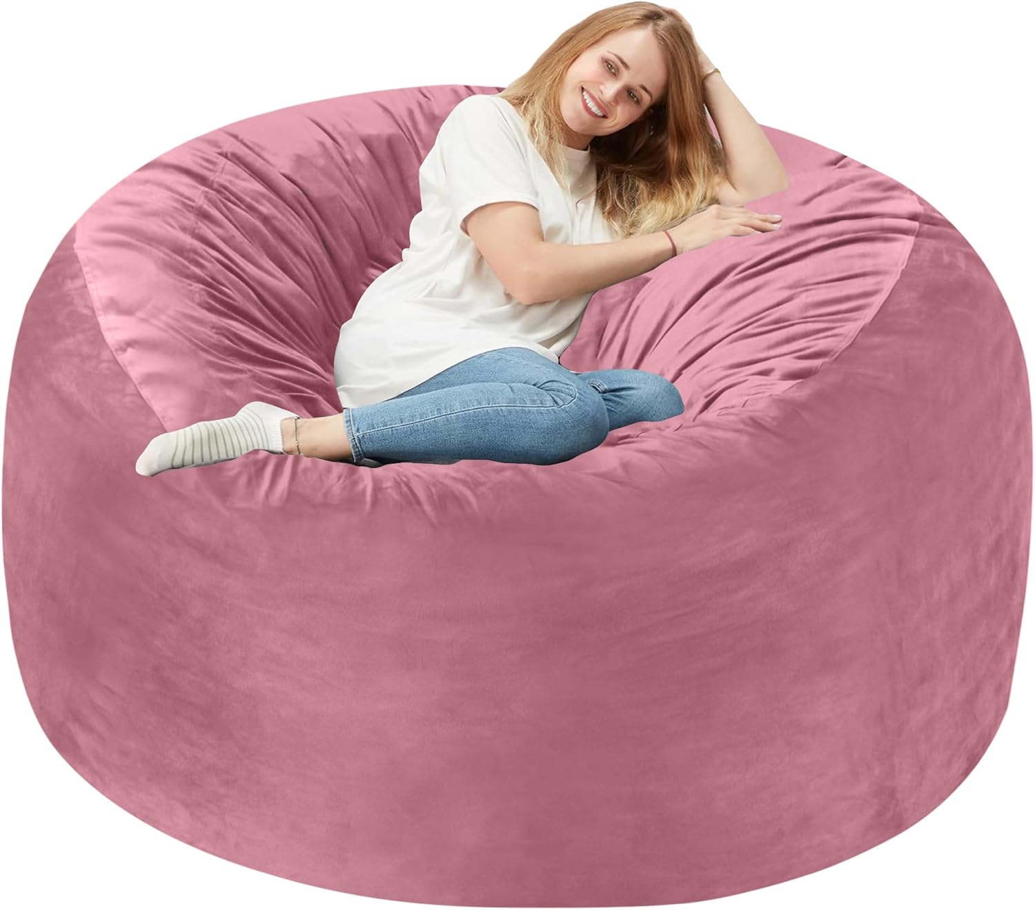 Homguava 4 FT Bean Bag Chair with Memory Foam for Comfort