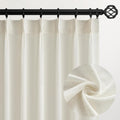 Pinch Pleated Curtains 90 in 2 Panels Set - Semi Sheer Linen Look