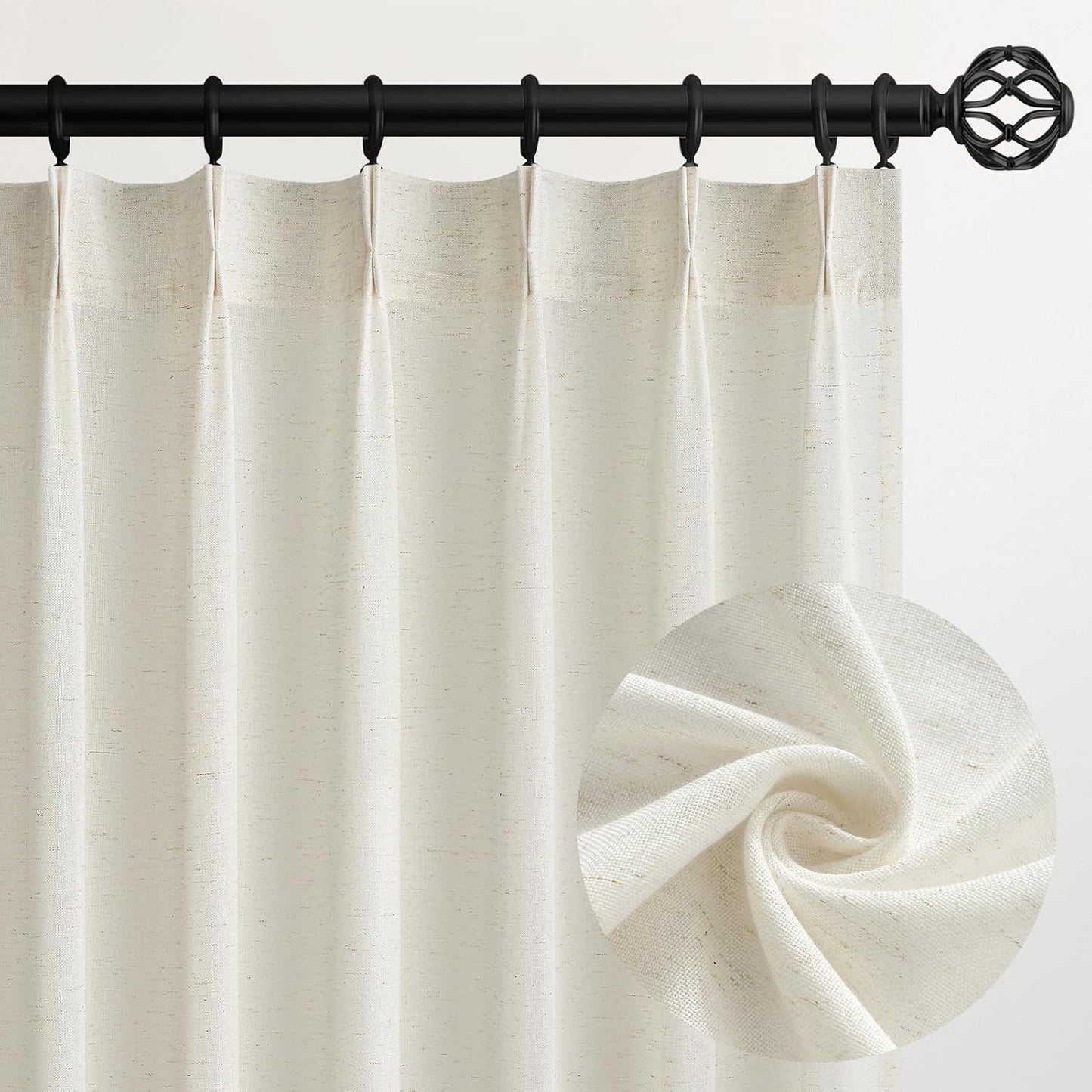 Topfinel Pinch Pleated Curtains 90 Inches Long for Modern Spaces