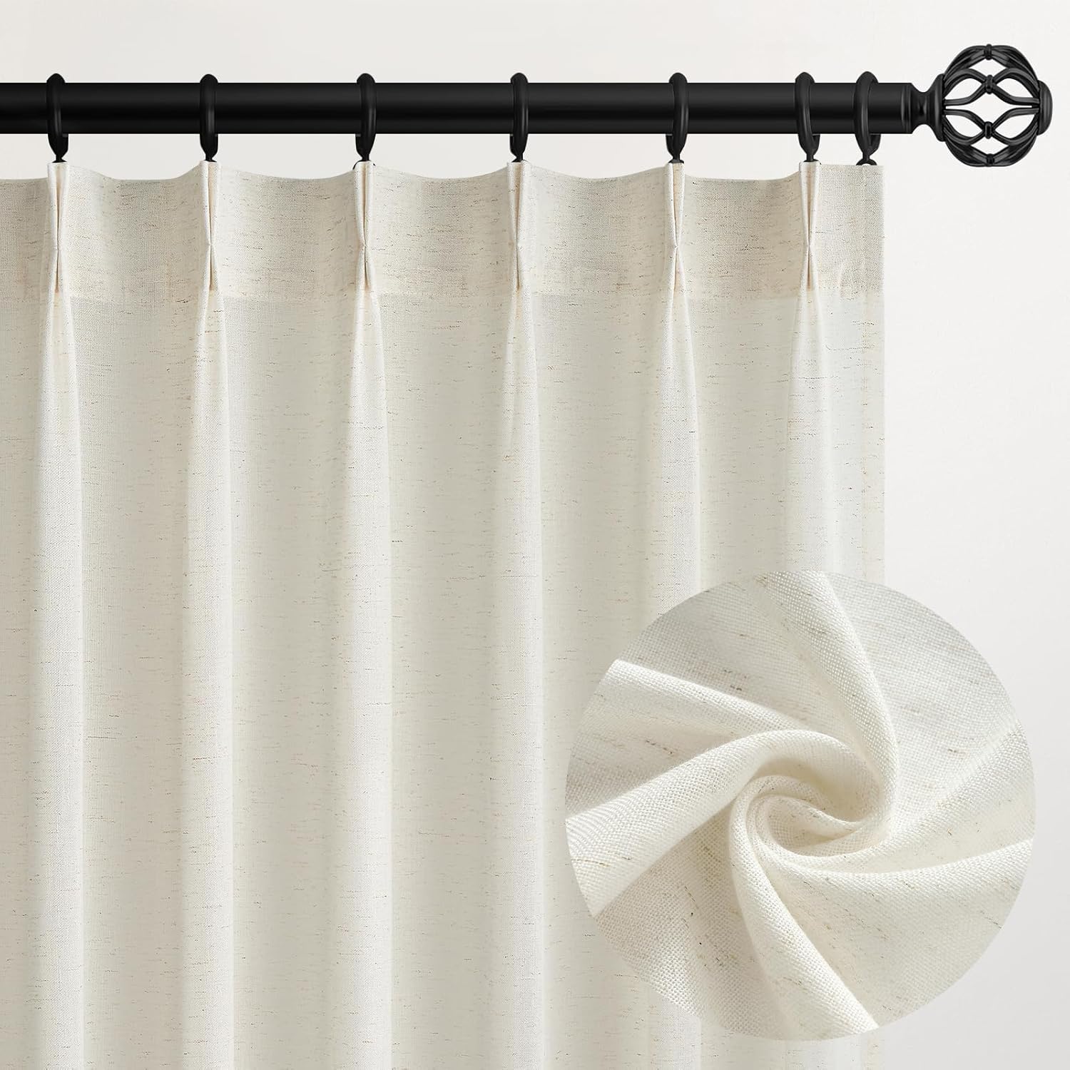 Topfinel Pinch Pleated Curtains 90 Inches Long for Modern Spaces
