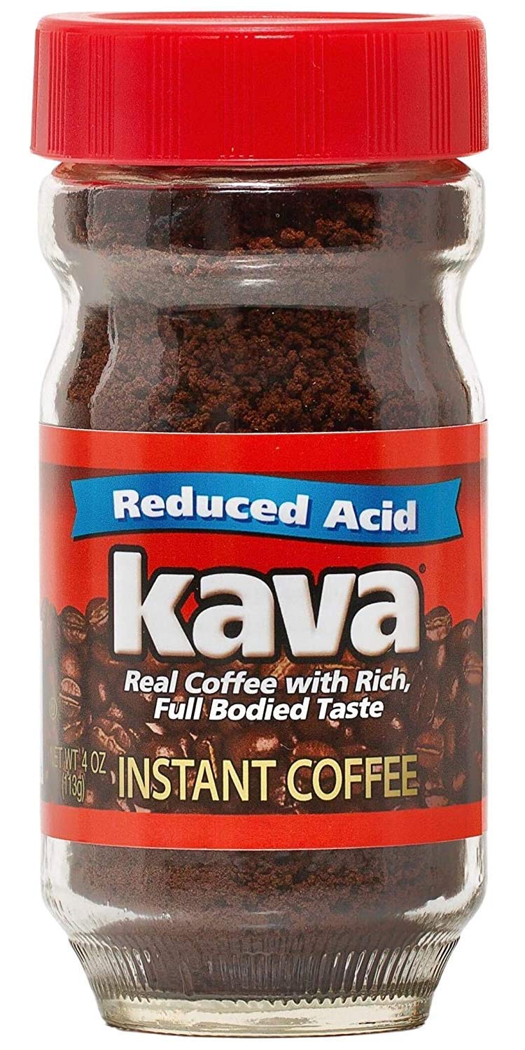Acid-Reduced Kava Instant Coffee, 4oz in Glass Jar