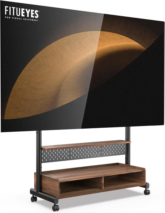 FITUEYES Large TV Stand with Rolling Mobility