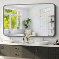 Black Framed Bathroom Mirror 36x60 in - Shatterproof Vanity Mirror