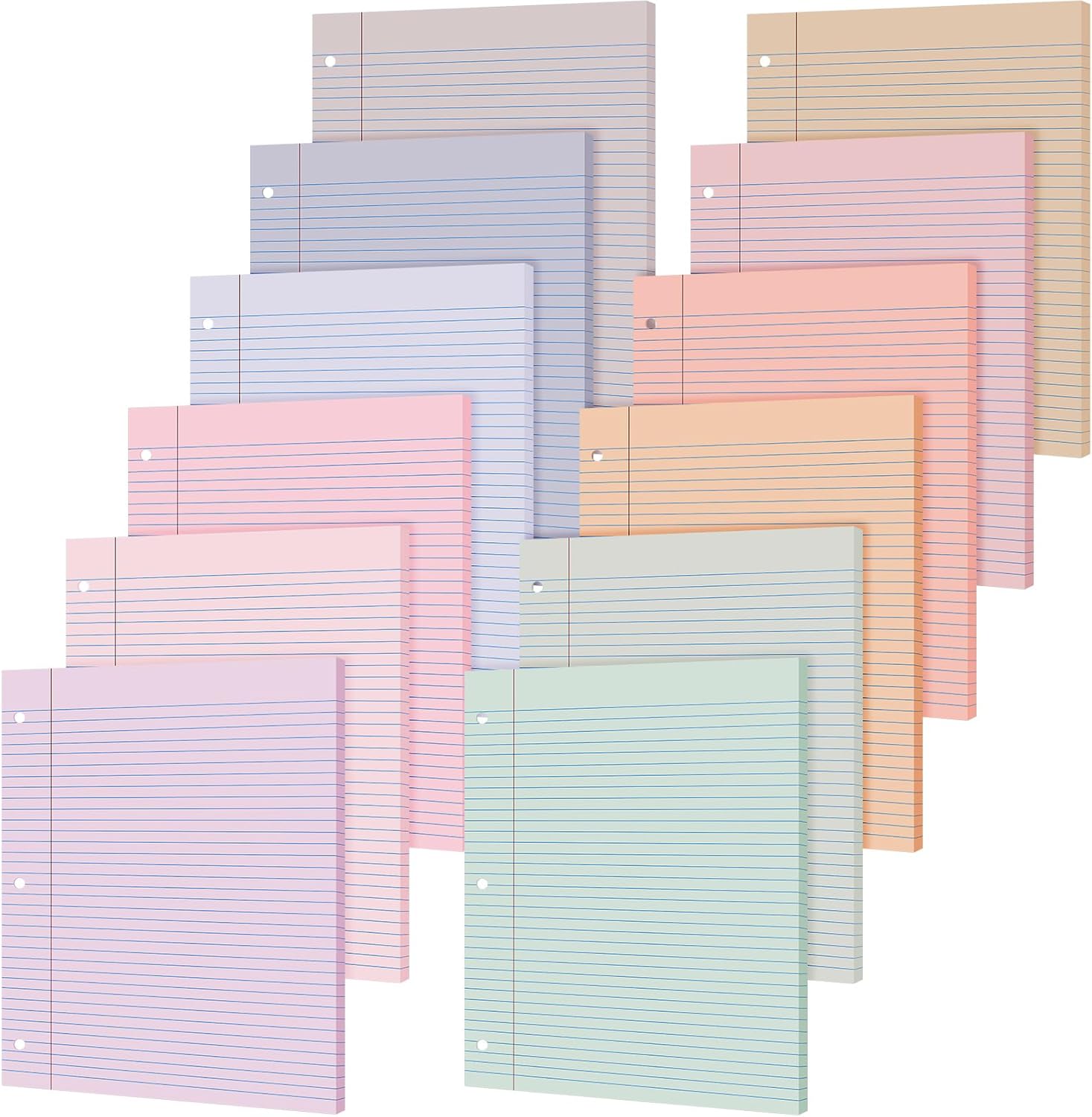 PerKoop 600 Sheets Colored Loose Leaf Paper for Binders