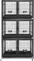 Homey Pet 43 in Dog Crate 3 Floor Stackable Heavy Duty - Grooming Cage