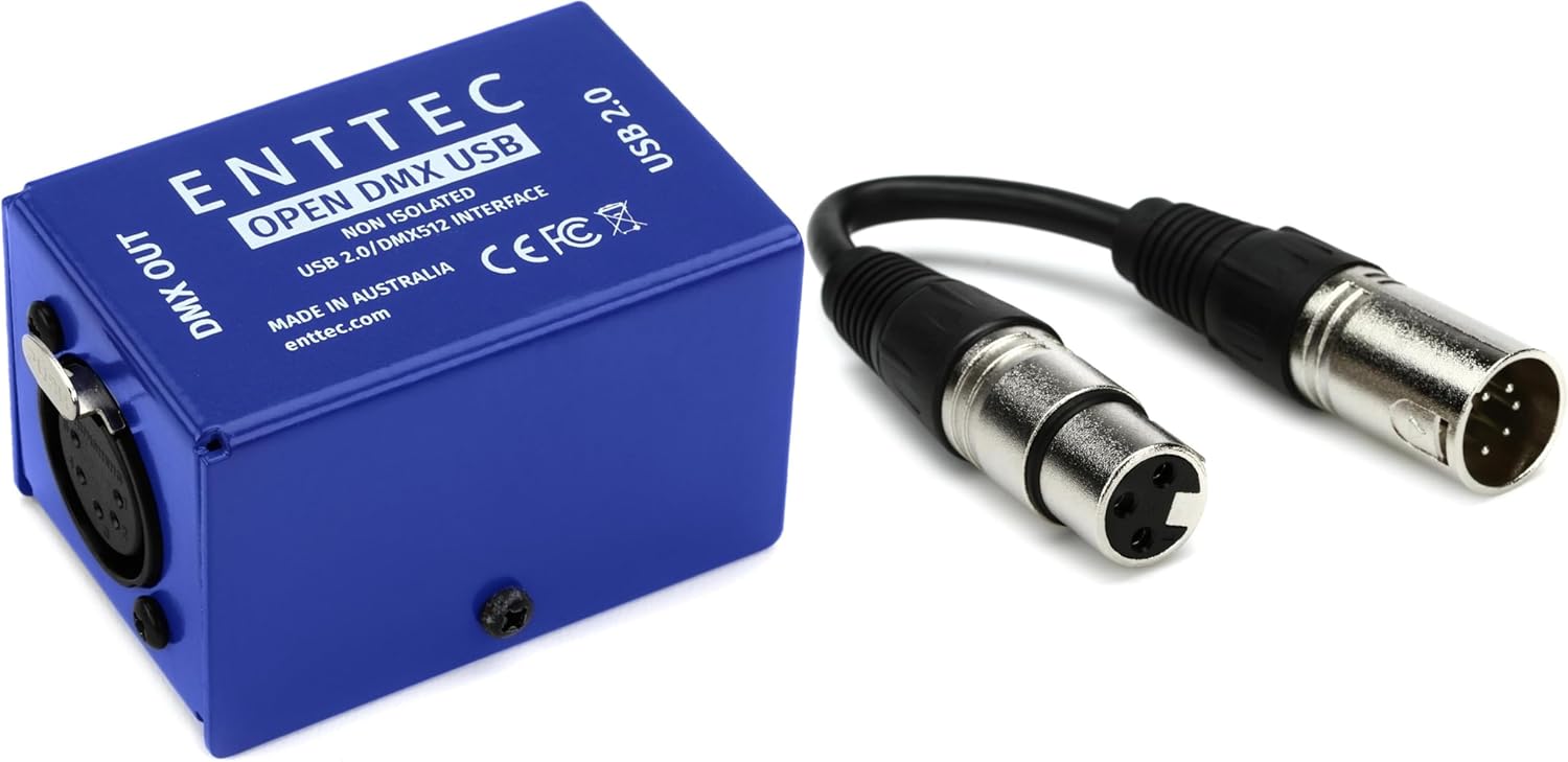 Open DMX USB 512-Ch Non-Isolated DMX Interface for Lighting