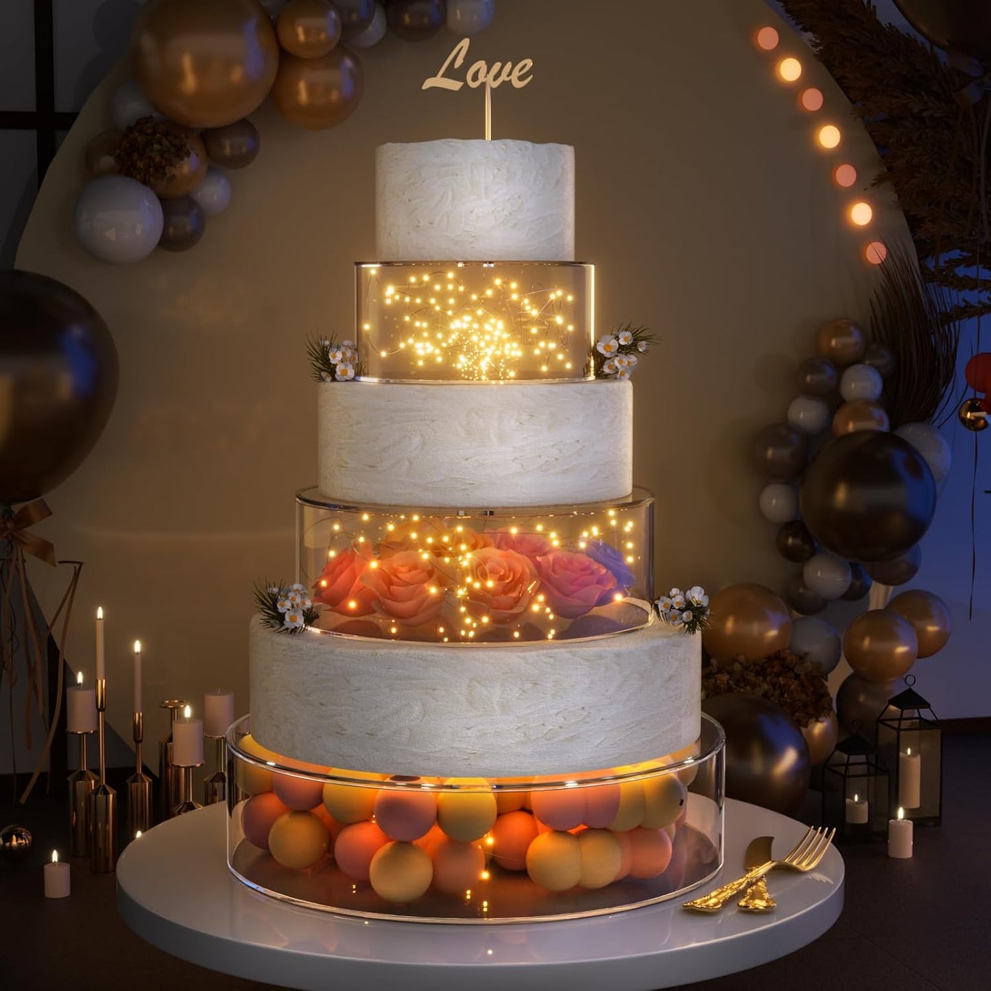 NPPLUS Clear Acrylic Cake Stand Set for Stunning Displays