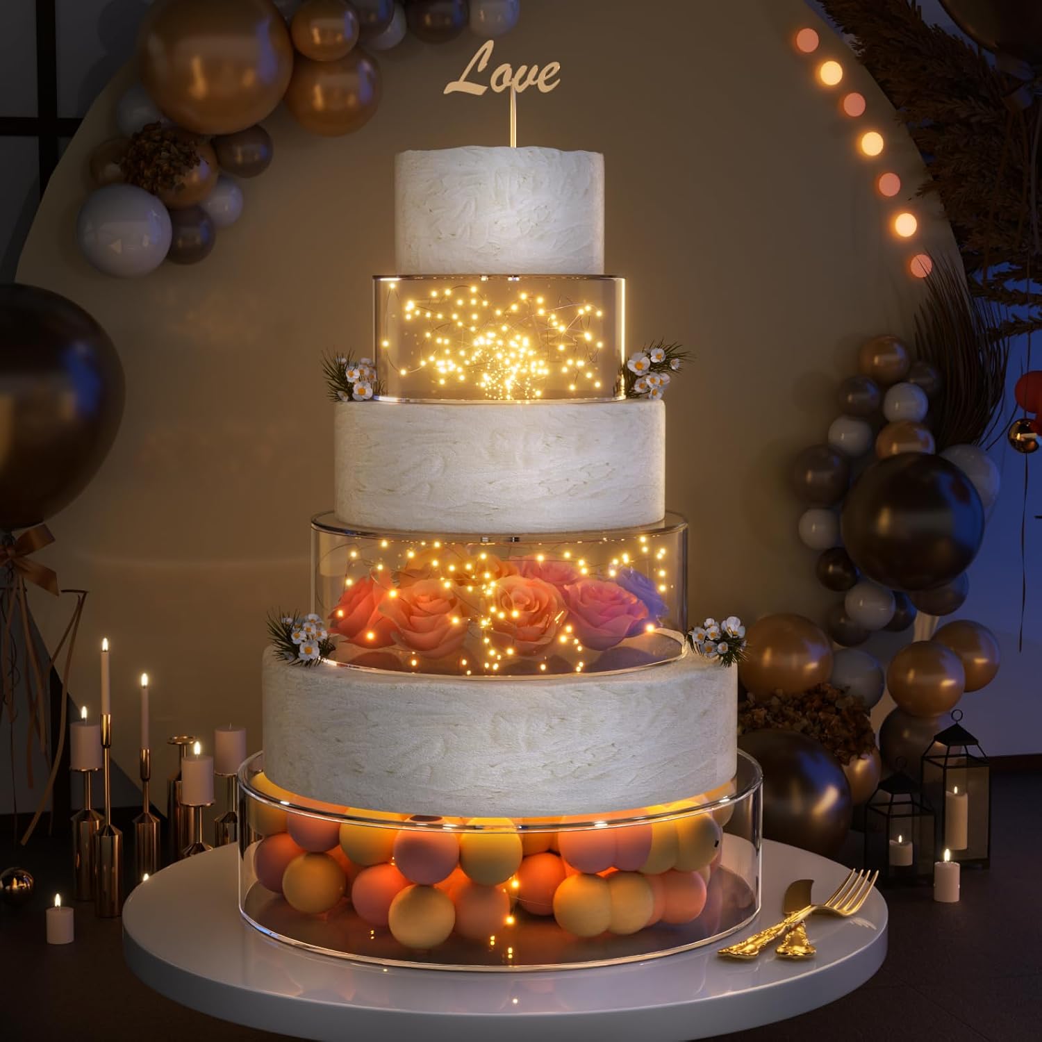 NPPLUS Clear Acrylic Cake Stand Set for Stunning Displays